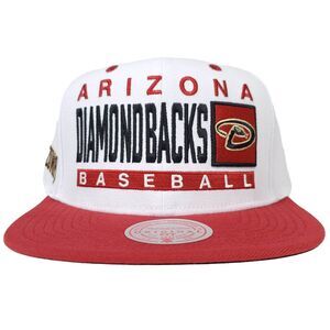 Arizona Diamondbacks Mitchell & Ness MLB Snapback Hat Cap‎ 3D Logo White Red NWT
